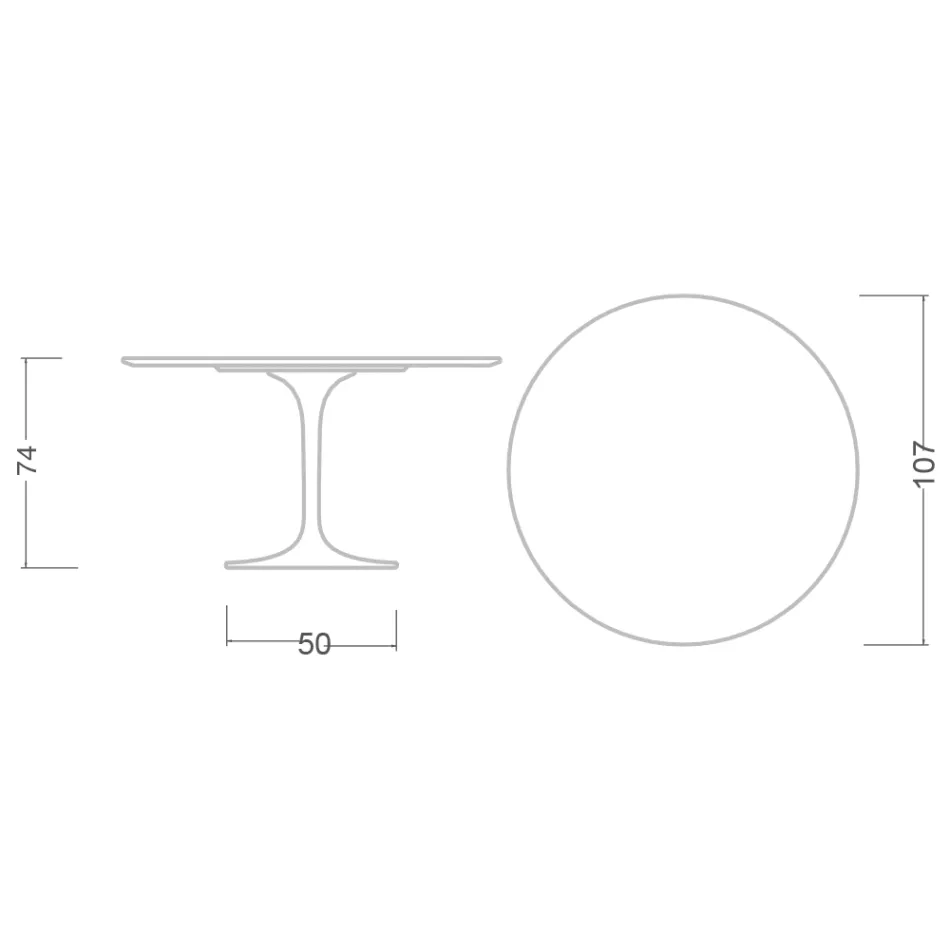 Masa Tulip Eero Saarinen H 73 rotundă în negru absolut Made in Italy - Scarlet Viadurini