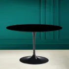 Masă Tulip Eero Saarinen H 73 rotundă în negru absolut Made in Italy - Scarlet Viadurini