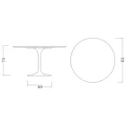 Masă Eero Saarinen Tulip H 74 cu blat din laminat lichid alb Made in Italy - Scarlet Viadurini