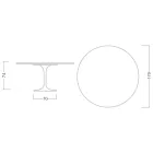 Masă Eero Saarinen Tulip H 74 cu blat MDF laminat lichid alb - Scarlet Viadurini