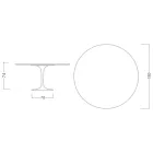 Masă Eero Saarinen Tulip H 74 cu blat MDF laminat lichid alb - Scarlet Viadurini