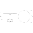 Masă Eero Saarinen Tulip H 74 cu blat MDF cu laminat lichid negru - Scarlet Viadurini