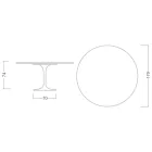 Masă Eero Saarinen Tulip H 74 cu blat MDF cu laminat lichid negru - Scarlet Viadurini