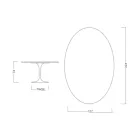 Masa Eero Saarinen Tulip H 74 cu blat oval din marmură Arabescato Made in Italy - Scarlet Viadurini