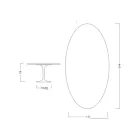 Masa Eero Saarinen Tulip H 74 cu blat oval din marmură Arabescato Made in Italy - Scarlet Viadurini