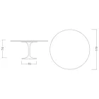 Masă Eero Saarinen Tulip H 74 cu blat rotund din marmură Carrara Statuarietto - Scarlet Viadurini