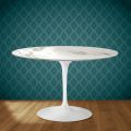 Masă Eero Saarinen Tulip H 74 în ceramică Aura 22 fabricată în Italia - Stacojiu