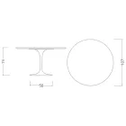 Masă Eero Saarinen Tulip H 74 în ceramică Domoos fabricată în Italia - Stacojiu Viadurini