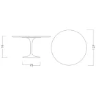 Masă Eero Saarinen Tulip H 74 în ceramică Domoos fabricată în Italia - Stacojiu Viadurini