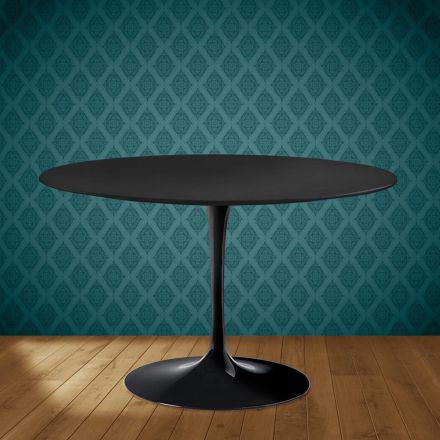 Masă Eero Saarinen Tulip H 74 în ceramică Domoos fabricată în Italia - Stacojiu Viadurini