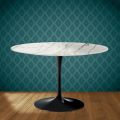 Masă Eero Saarinen Tulip H 74 în ceramică lustruită fabricată în Italia - Stacojiu