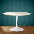 Masă Eero Saarinen Tulip H 74 în ceramică Marmorio Fabricată în Italia - Stacojiu