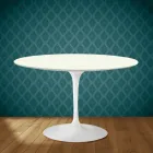 Masă Eero Saarinen Tulip H 74 în ceramică Moonè fabricată în Italia - Stacojiu Viadurini