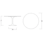 Masă Eero Saarinen Tulip H 74 în ceramică Moonè fabricată în Italia - Stacojiu Viadurini