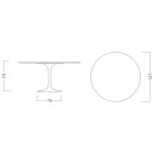 Masă Eero Saarinen Tulip H 74 în ceramică Moonè fabricată în Italia - Stacojiu Viadurini