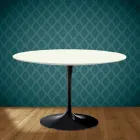 Masă Eero Saarinen Tulip H 74 în ceramică Moonè fabricată în Italia - Stacojiu Viadurini
