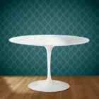Masă Eero Saarinen Tulip H 74 în ceramică Salina fabricată în Italia - Stacojiu Viadurini