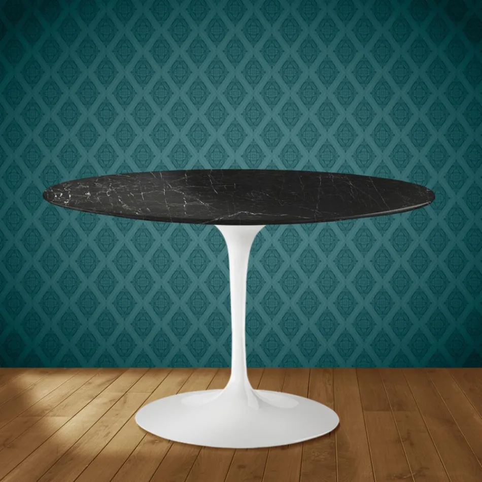 Masă Eero Saarinen Tulip H 74 în ceramică Somnia fabricată în Italia - Stacojiu Viadurini