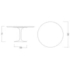 Tulip Table Eero Saarinen H 74 în marmură de Carrara Statuarietto Made in Italy - Scarlet Viadurini