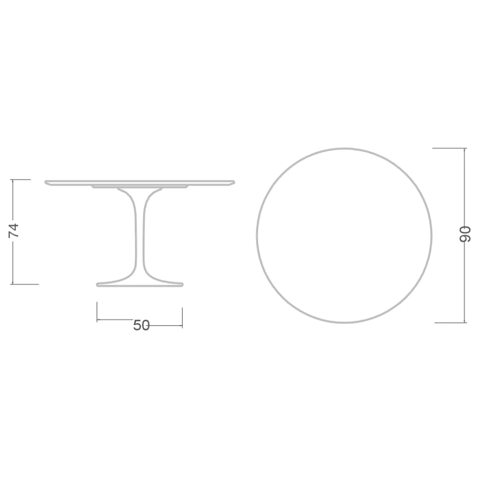 Tulip Table Eero Saarinen H 74 în marmură de Carrara Statuarietto Made in Italy - Scarlet Viadurini