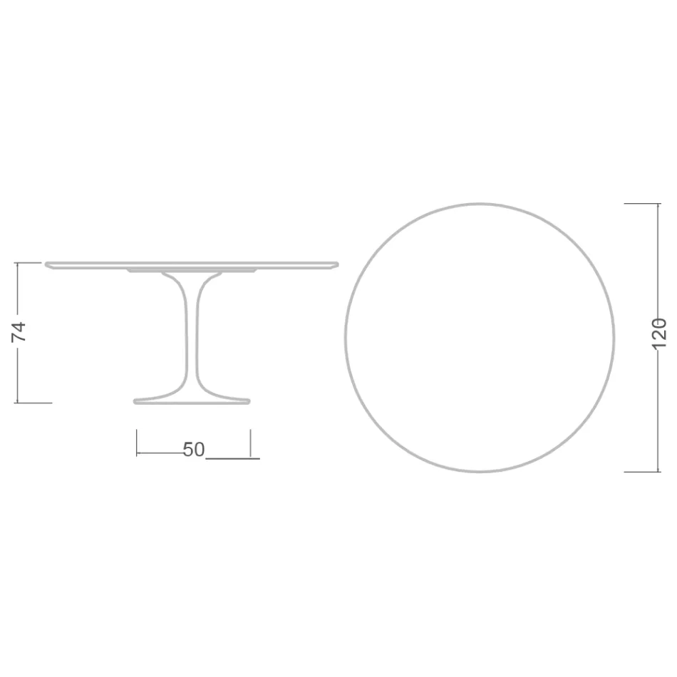 Tulip Table Eero Saarinen H 74 în marmură de Carrara Statuarietto Made in Italy - Scarlet Viadurini