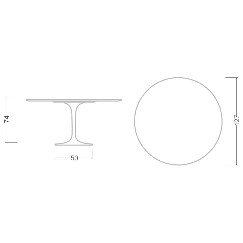 Tulip Table Eero Saarinen H 74 în marmură de Carrara Statuarietto Made in Italy - Scarlet Viadurini