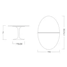 Eero Saarinen Tulip Tabelul H 74 Oval extensibil în negru lichid laminat - Scarlet Viadurini