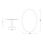 Masă Eero Saarinen Tulip H 74 Ovală din Ceramică Aura 22 Fabricată în Italia - Scarlet Viadurini