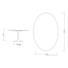 Masă Eero Saarinen Tulip H 74 Ovală din Ceramică Aura 22 Fabricată în Italia - Scarlet Viadurini