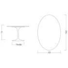 Masă Eero Saarinen Tulip H 74 Ovală din Ceramică Domoos Fabricată în Italia - Stacojiu Viadurini