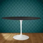 Masă Eero Saarinen Tulip H 74 Ovală din Ceramică Domoos Fabricată în Italia - Stacojiu Viadurini