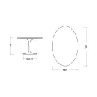 Masă Tulip Eero Saarinen H 74 Ovală din Ceramică Entzo Fabricată în Italia - Scarlet Viadurini