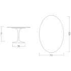 Masă Eero Saarinen Tulip H 74 Ovală din Ceramică Lustruită Fabricată în Italia - Stacojiu Viadurini