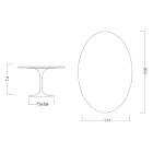 Masă Eero Saarinen Tulip H 74 Ovală din Ceramică Marmorio Fabricată în Italia - Stacojiu Viadurini