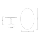 Masă Eero Saarinen Tulip H 74 Ovală din Ceramică Marmorio Fabricată în Italia - Stacojiu Viadurini