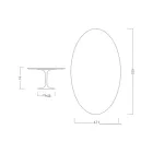 Masă Eero Saarinen Tulip H 74 Ovală din Ceramică Marmorio Fabricată în Italia - Stacojiu Viadurini