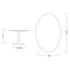 Masă Eero Saarinen Tulip H 74 Ovală din Ceramică Moonè Fabricată în Italia - Stacojiu Viadurini