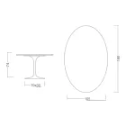 Masă Eero Saarinen Tulip H 74 Ovală din Ceramică Moonè Fabricată în Italia - Stacojiu Viadurini