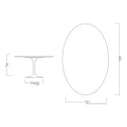Masă Eero Saarinen Tulip H 74 Ovală din Ceramică Moonè Fabricată în Italia - Stacojiu Viadurini
