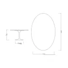 Masă Eero Saarinen Tulip H 74 Ovală din Ceramică Moonè Fabricată în Italia - Stacojiu Viadurini