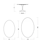Masă Tulip Eero Saarinen H 74 Ovală Ceramică Morpheus Fabricată în Italia - Stacojiu Viadurini