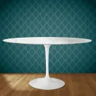 Masă Eero Saarinen Tulip H 74 Ovală din Ceramică Salina Fabricată în Italia - Stacojiu Viadurini
