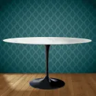 Masă Eero Saarinen Tulip H 74 Ovală din Ceramică Salina Fabricată în Italia - Stacojiu Viadurini