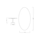 Masă Eero Saarinen Tulip H 74 Ovală din Ceramică Somnia Fabricată în Italia - Stacojiu Viadurini