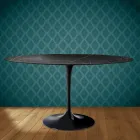 Masă Eero Saarinen Tulip H 74 Ovală din Ceramică Somnia Fabricată în Italia - Stacojiu Viadurini