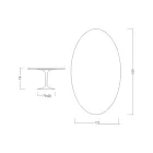 Eero Saarinen H 74 Oval Tulip Table în laminat lichid alb Made in Italy - Scarlet Viadurini
