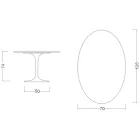 Eero Saarinen H 74 Oval Tulip Table în laminat lichid alb Made in Italy - Scarlet Viadurini