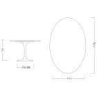 Tulip Table Eero Saarinen H 74 Oval în negru lichid laminat Made in Italy - Scarlet Viadurini