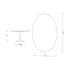 Tulip Table Eero Saarinen H 74 Oval în negru lichid laminat Made in Italy - Scarlet Viadurini