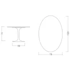Tulip Table Eero Saarinen H 74 Oval în negru lichid laminat Made in Italy - Scarlet Viadurini